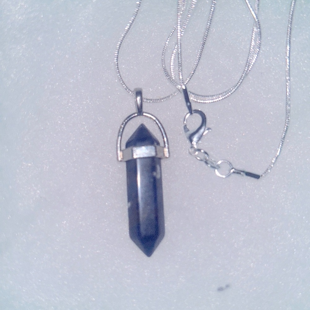 Boho hippie Lapis Lazuli 30” Sterling Silver Necklace